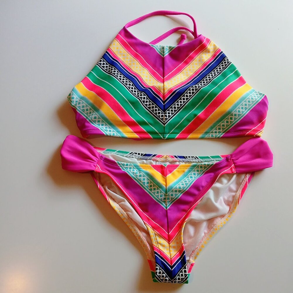 GUC Body Glove Colorful Bikini Swim Wear Women's Size L